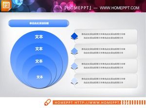 Mavi dört katmanlı ilişki PPT grafik içerir