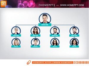 أربعة مخطط تنظيمي PPT ذوي الياقات البيضاء