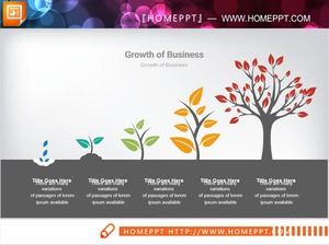 Small tree grows up progressive relationship PPT chart