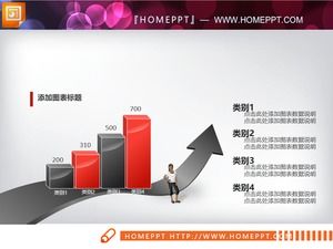 Red and black color stereo PPT histogram