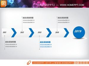 Four blue practical PPT timeline