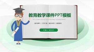 Green cartoon small fresh teaching summary education courseware ppt template