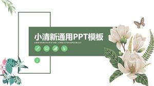Plant flowers vine leaves small fresh geometric style work summary report general ppt template