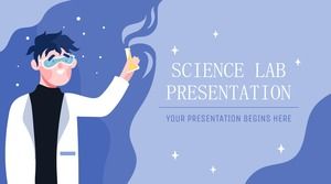 Fluid geometry cartoon wind chemistry experiment teaching courseware ppt template