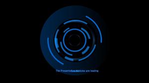 Blue technology rotating loading animation PPT download