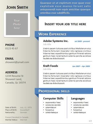 Template PPT resume pribadi bahasa Inggris 6 warna yang indah