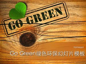 Save the earth slideshow template download on wood grain stump background