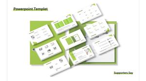 簡約清新的白色綠色課程報告主題ppt模板