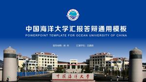 Template ppt umum pertahanan Ocean Blue Ocean University of China