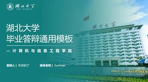 Gradien masker segar Universitas Hubei membalas template ppt umum