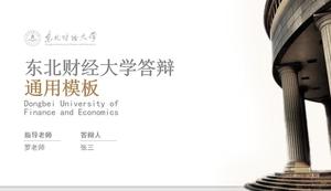 Minimalist ve şeffaf Dongbei Finans ve Ekonomi Üniversitesi tez savunma ppt şablonu