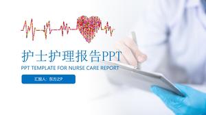 Einfache blaue Krankenschwester Krankenpflege Arbeit Zusammenfassung Bericht ppt Vorlage