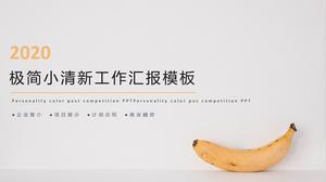 Banana main picture minimalist small fresh work report ppt template