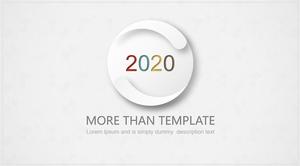 Elegant gray background exquisite micro three-dimensional work report ppt template