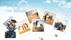 Beautiful and practical travel photo album ppt template