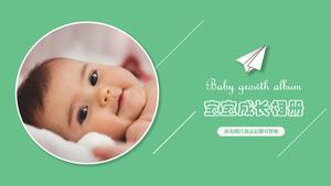Cute and simple baby growth album ppt template