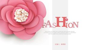 Modelo ppt de relatório de resumo de trabalho de moda de alta qualidade em atmosfera rosa