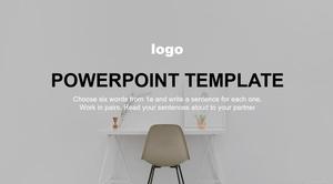 European and American geometric style elegant small fresh decoration home introduction promotion ppt template