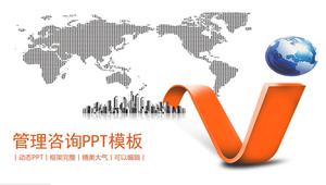 Modelo de ppt de consultoria de gestão de negócios plana simples laranja vibrante
