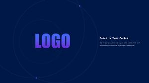 Blue-purple gradient minimalist lines atmospheric style business report general ppt template