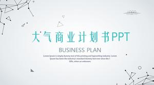 Minimalista dot line tecnologia vento modello di business plan ppt