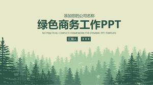 Vector forest background green flat business report universal ppt template