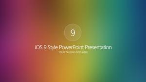 Renkli puslu arka plan minimalist iOS tarzı ppt şablonu