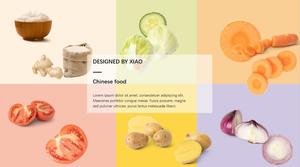 Modelo ppt de tema de pequenos alimentos frescos de moda colorida