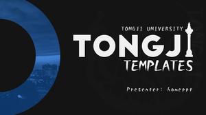 Biru sederhana gaya majalah Universitas Tongji tesis pertahanan template ppt umum