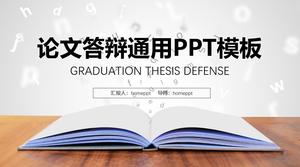 Opened books-simple and flat blue general ppt template for thesis defense
