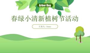 Plantilla ppt de planificación de eventos del día del árbol fresco verde de primavera