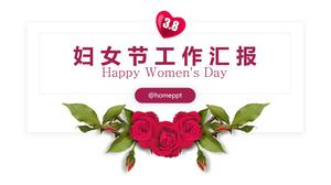 Simple small fresh shadow wind March 8 Women's Day work report ppt template