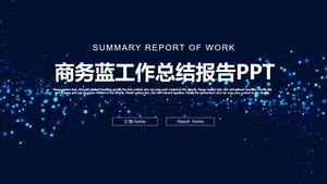 Piękne cząsteczki światła punktowego w tle biznesowy niebieski raport podsumowujący szablon ppt