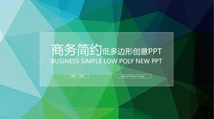 เทมเพลต ppt รายงานการทำงานทางธุรกิจที่มีรูปหลายเหลี่ยมต่ำสีเขียว
