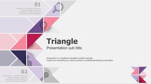 Kreatywny trójkąt moda fioletowy raport podsumowujący pracę w stylu europejskim i amerykańskim szablon ppt