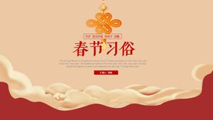Chinese New Year Customs Activities Food-Traditional Chinese New Year Customs Introduction ppt template