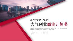 Atmosferyczne czerwone wprowadzenie projektu firmy szablon biznesplanu ppt