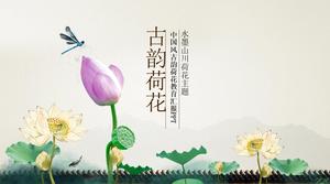 Antica rima lotus-educazione lavoro rapporto modello ppt in stile cinese