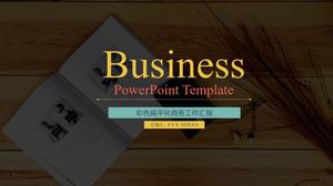 Four-color flat simple style business work summary ppt template