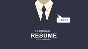 Business character collar close-up main picture creative flat style business work report ppt template