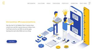 2.5D creative business scene blue and yellow technology wind multi-scene multifunctional ppt template