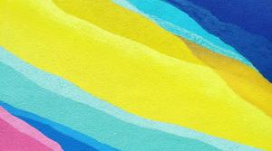 Modèle ppt de fan d'art abstrait de couverture de sable de couleur vibrante