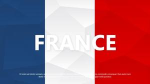 低臉風背景法國隊世界杯主題ppt模板