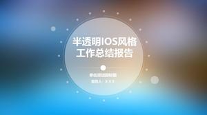 Dreamy hazy background translucent dotted line creative iOS wind work summary report ppt template