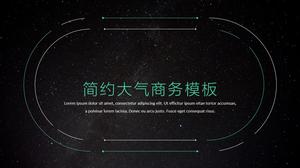 唯美星空背景点线创意简约绿色黑色大气商务ppt模板