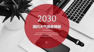 Translucent circle business big picture background red and black atmosphere business ppt template