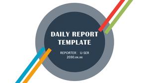 4-color flat fresh and simple business work report ppt template