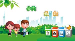 Clasificarea deșeurilor începe cu șablonul ppt pentru tema de protecție a mediului verde