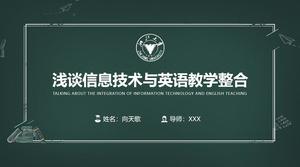 Tiza dibujado a mano fondo de pizarra plantilla ppt de defensa de tesis de graduación académica general de la Universidad de Zhejiang