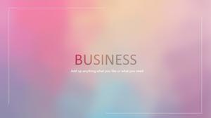 Plantilla ppt de negocio simple estilo iOS minimalista de fondo colorido brumoso